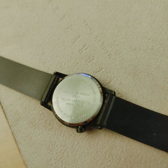 Guess Quartz Watch Vintage Black Strap Blue Dial Stainless Steel Water Resistant - Picture 7 of 8
